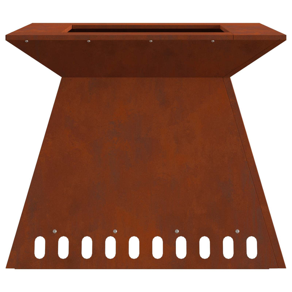 Feuerstelle Braun 60 x 60 x 50 cm Wetterfeststahl