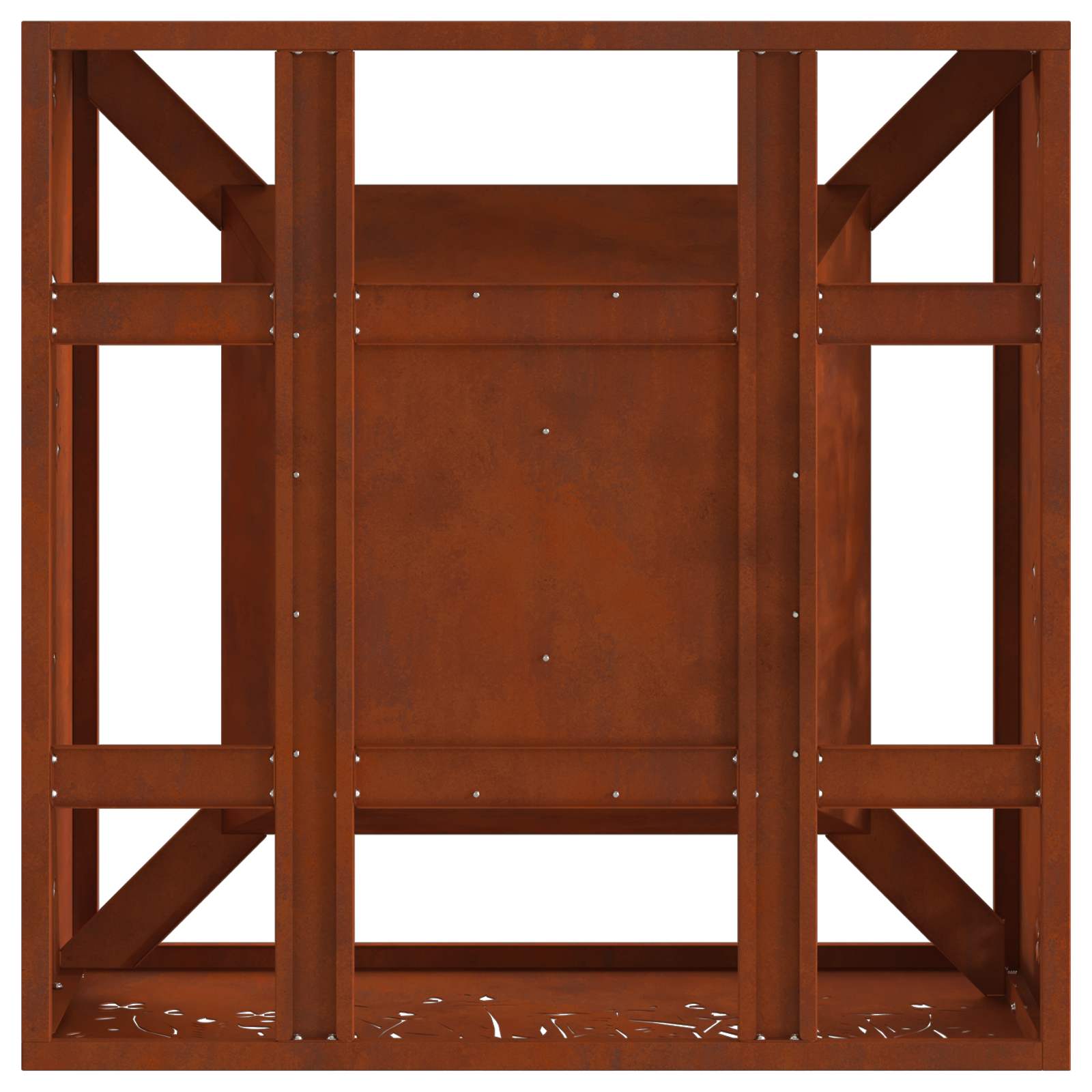 Feuerstelle Braun 60 x 60 x 30 cm Wetterfeststahl