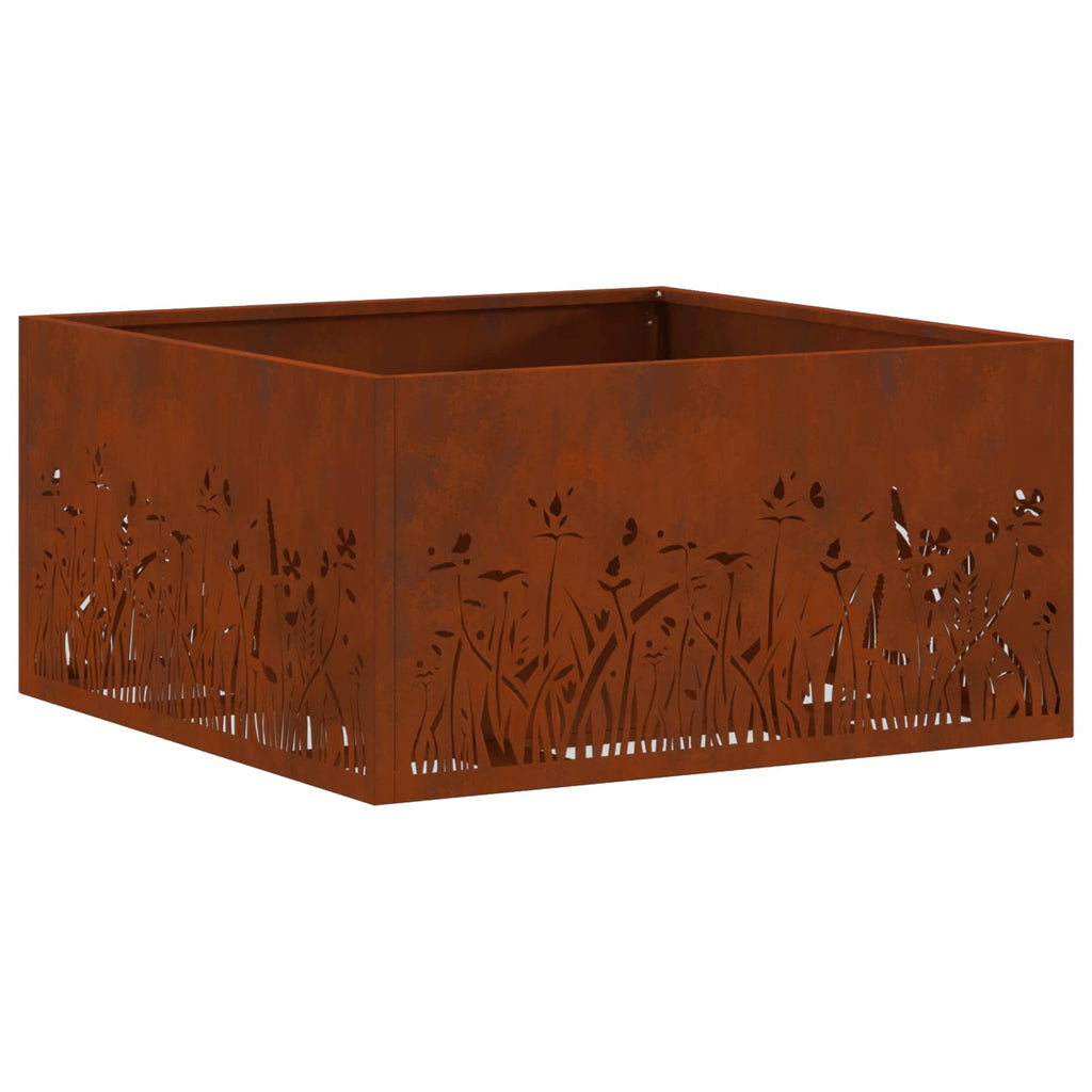 Feuerstelle Braun 60 x 60 x 30 cm Wetterfeststahl