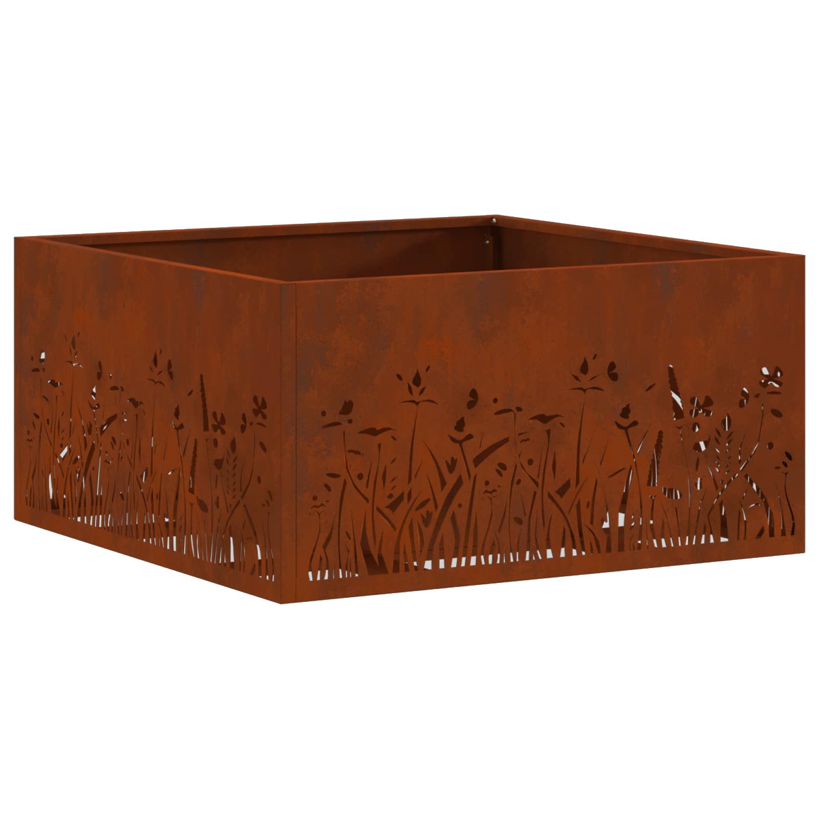 Feuerstelle Braun 60 x 60 x 30 cm Wetterfeststahl