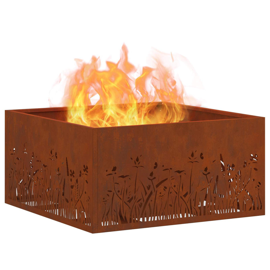 Feuerstelle Braun 60 x 60 x 30 cm Wetterfeststahl