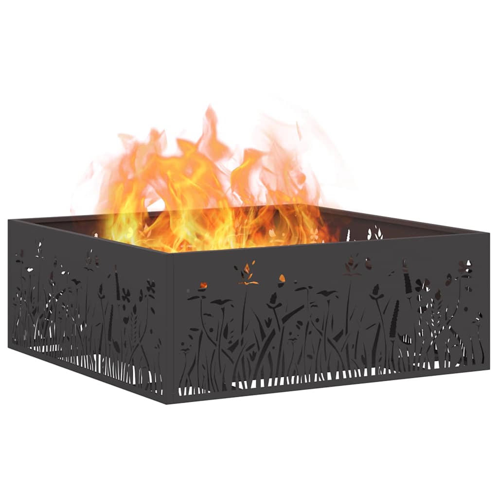 Feuerstelle Schwarz 80 x 80 x 30 cm Stahl
