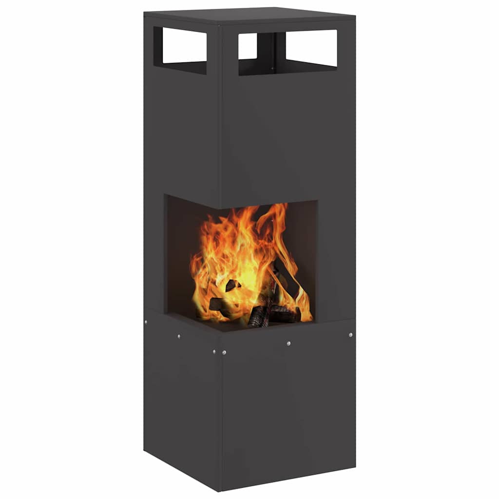Feuerstelle Schwarz 35 x 35 x 100 cm Stahl