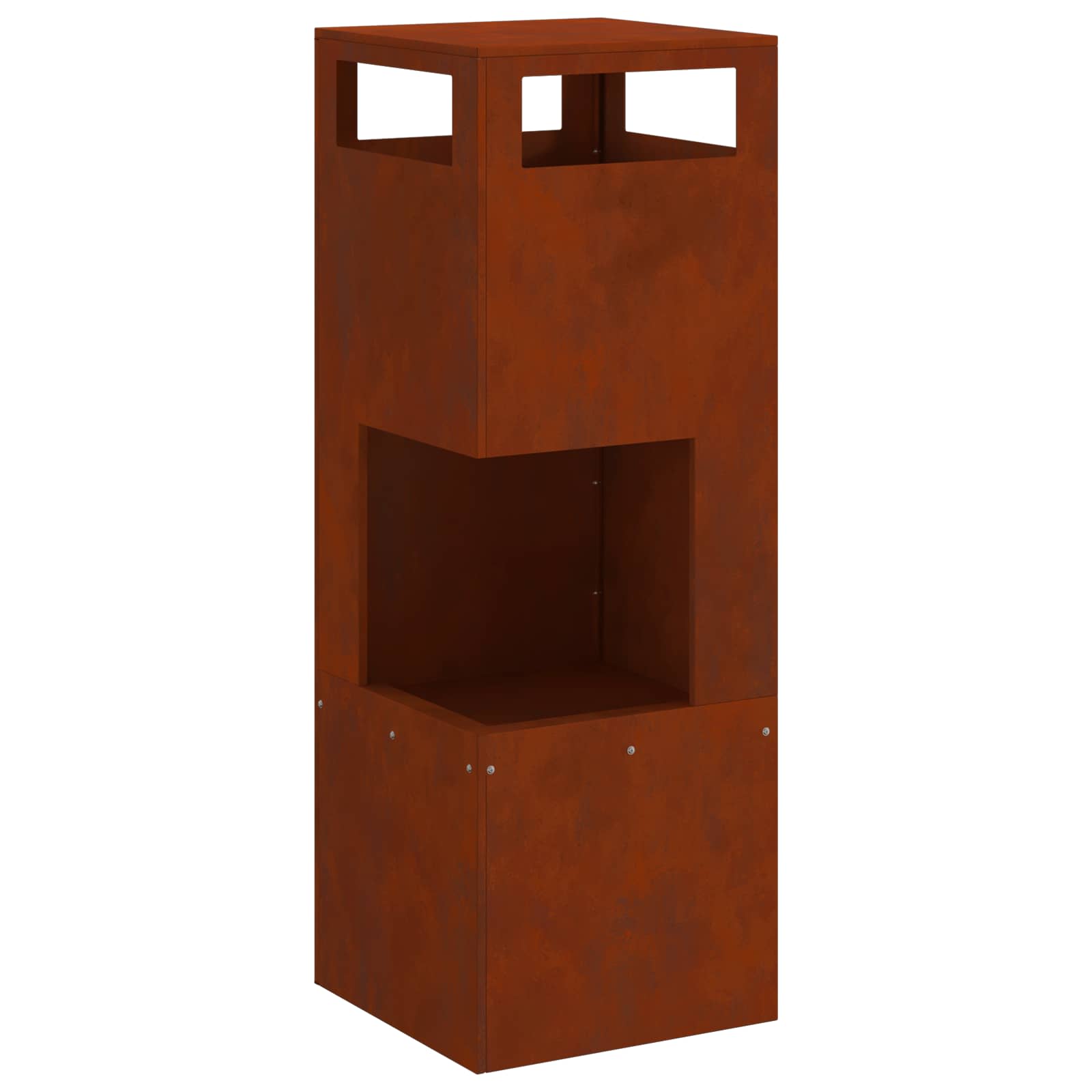 Feuerstelle Braun 35 x 35 x 100 cm Wetterfeststahl