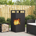 Feuerstelle Schwarz 50 x 50 x 100 cm Stahl