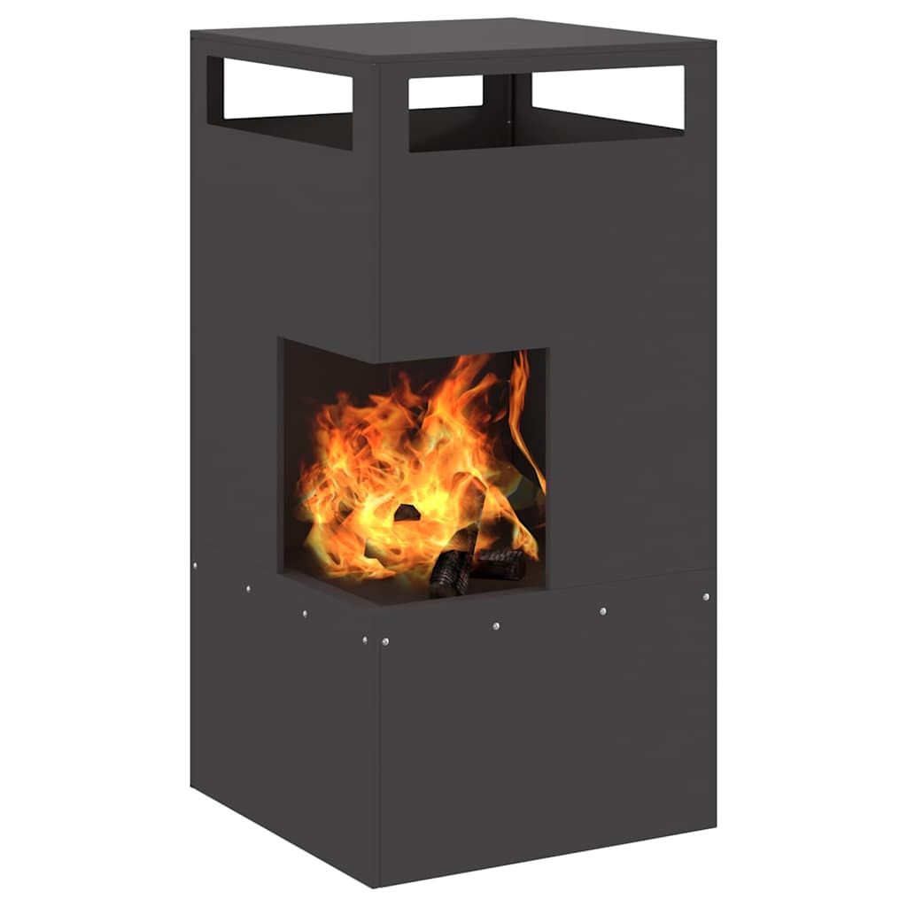 Feuerstelle Schwarz 50 x 50 x 100 cm Stahl