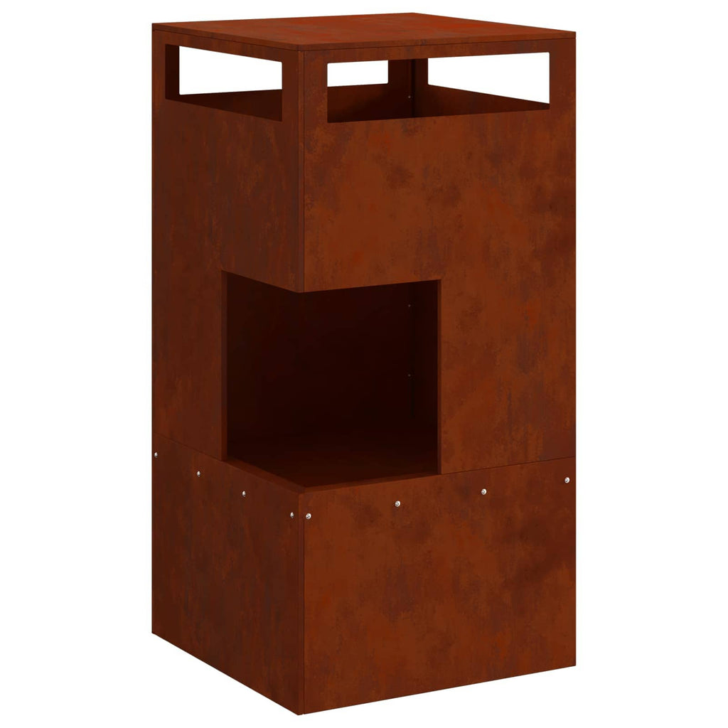 Feuerstelle Braun 50 x 50 x 100 cm Wetterfeststahl