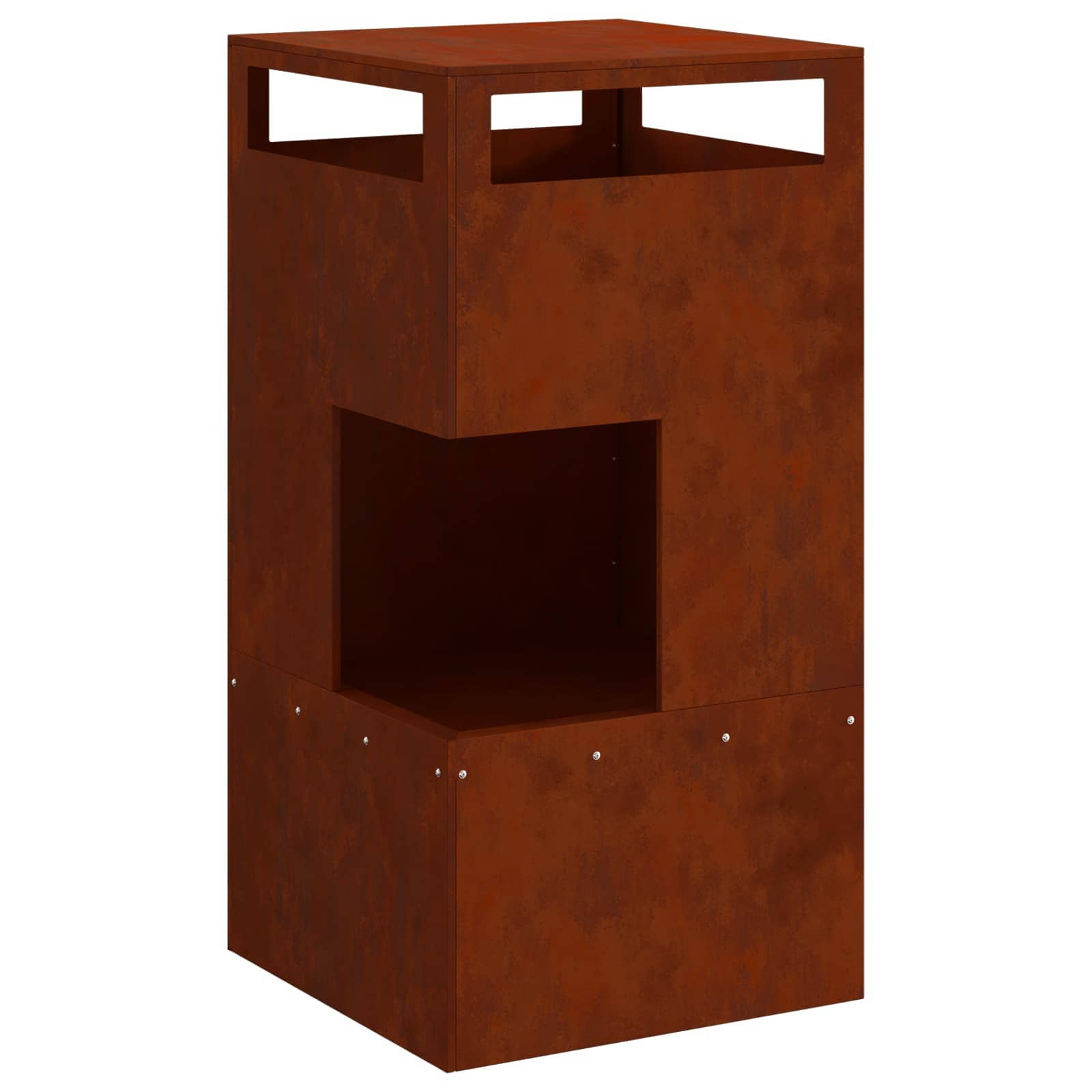 Feuerstelle Braun 50 x 50 x 100 cm Wetterfeststahl