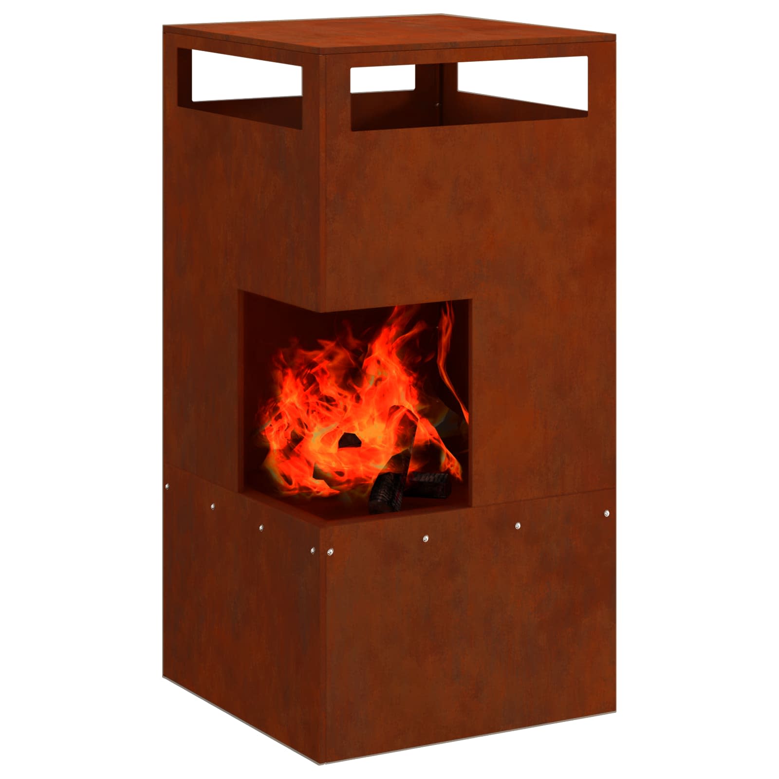 Feuerstelle Braun 50 x 50 x 100 cm Wetterfeststahl