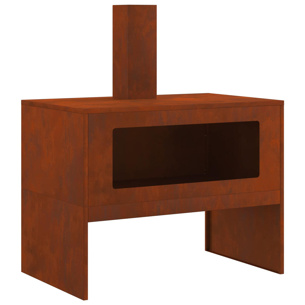 Feuerstelle Braun 80 x 50 x 96 cm Wetterfeststahl