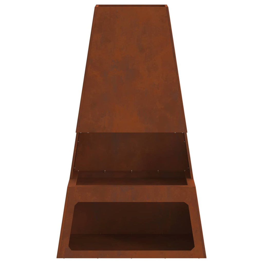 Feuerstelle Braun 60 x 35 x 100 cm Wetterfeststahl