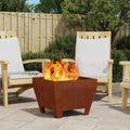 Feuerstelle Braun 50 x 50 x 38 cm Wetterfeststahl