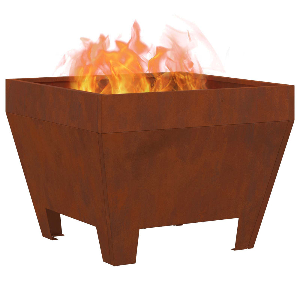 Feuerstelle Braun 50 x 50 x 38 cm Wetterfeststahl