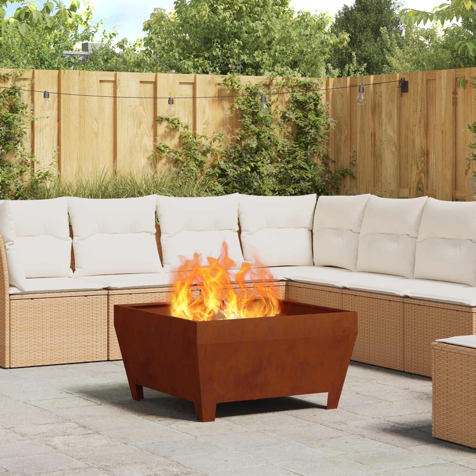 Feuerstelle Braun 80 x 80 x 43 cm Wetterfeststahl