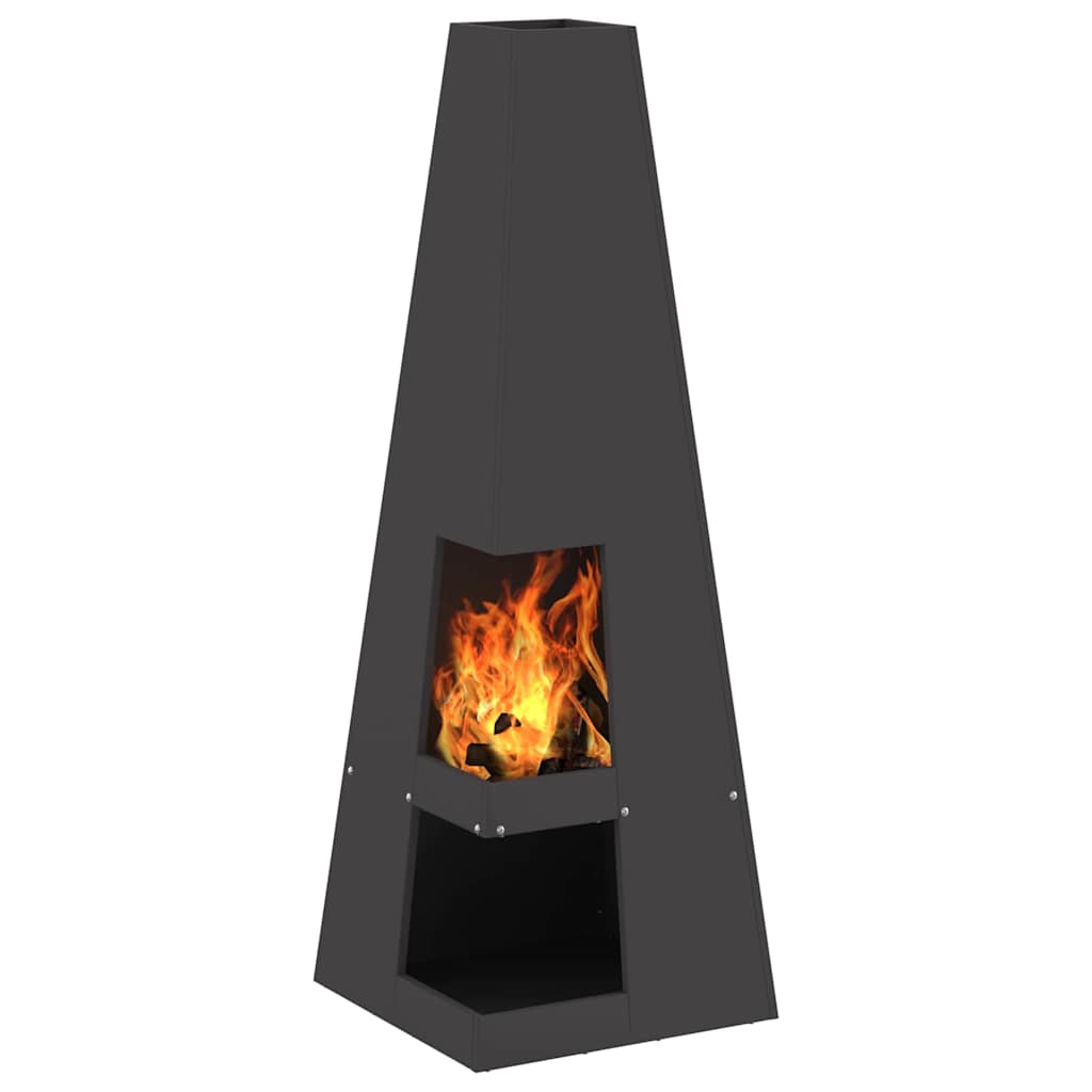Feuerstelle Schwarz 35 x 35 x 100 cm Stahl