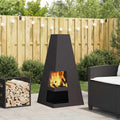 Feuerstelle Schwarz 50 x 50 x 100 cm Stahl