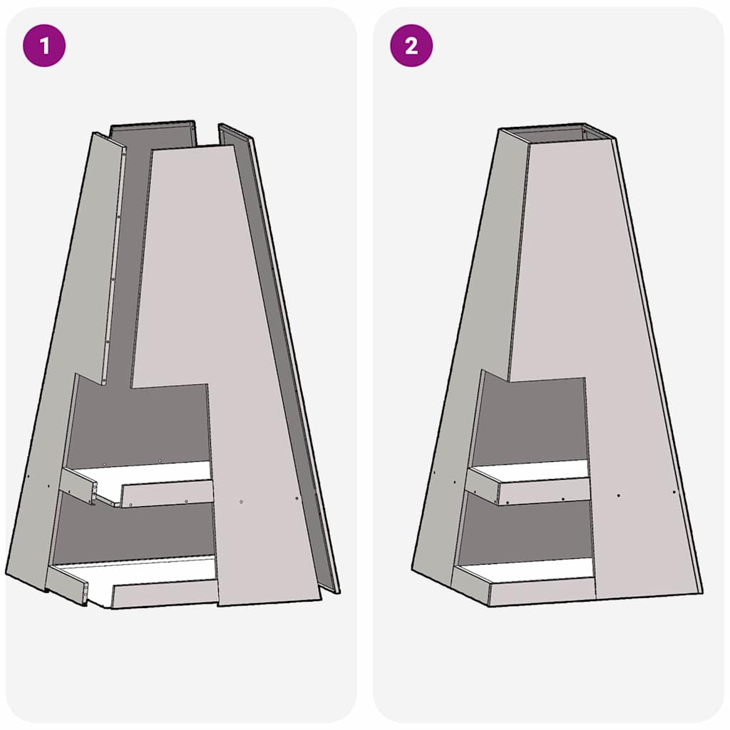 Feuerstelle Braun 50 x 50 x 100 cm Wetterfeststahl