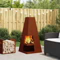 Feuerstelle Braun 50 x 50 x 100 cm Wetterfeststahl