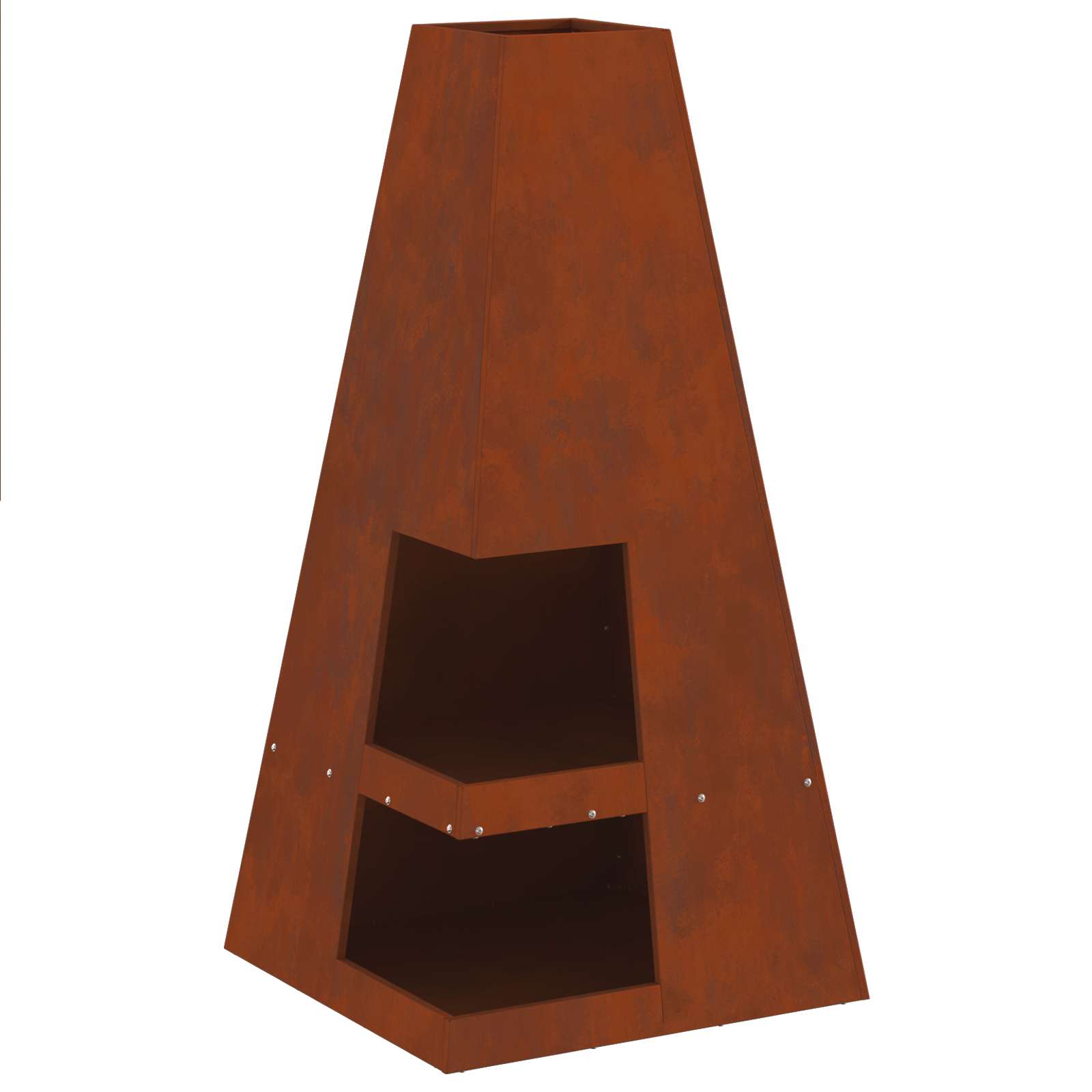 Feuerstelle Braun 50 x 50 x 100 cm Wetterfeststahl
