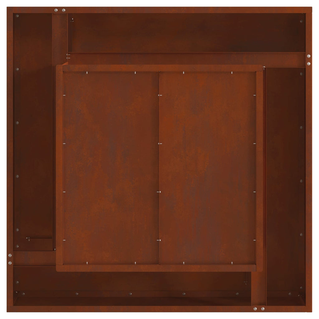 Feuerstelle Braun 80 x 80 x 40 cm Wetterfeststahl