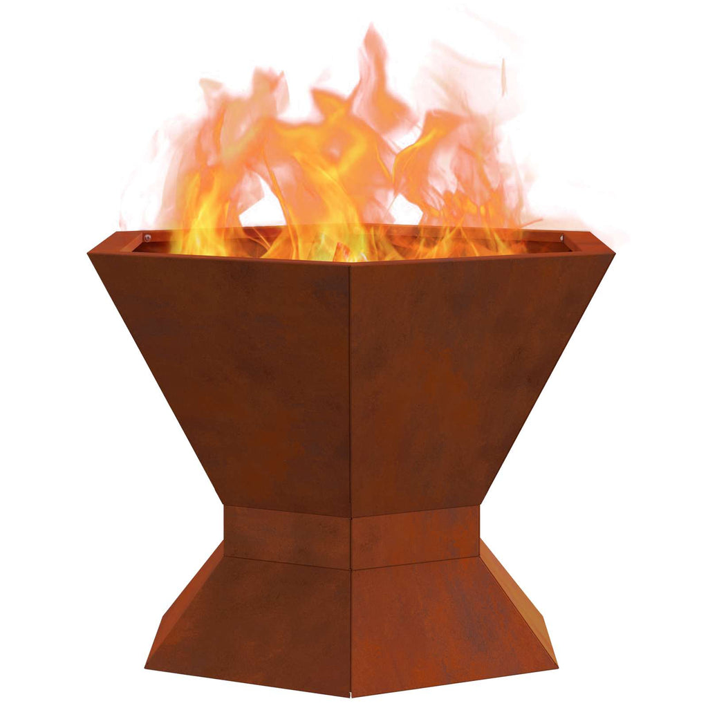 Feuerstelle Braun 50 x 50 x 40 cm Wetterfeststahl