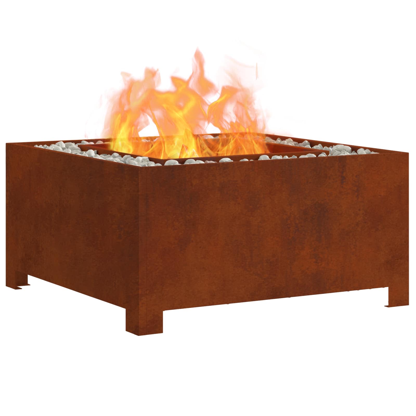 Feuerstelle Braun 80 x 80 x 40 cm Wetterfeststahl