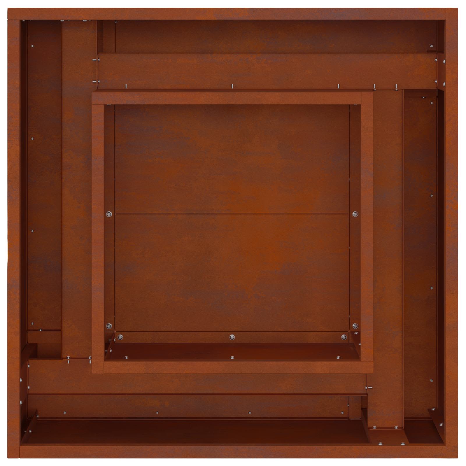 Feuerstelle Braun 80 x 80 x 40 cm Wetterfeststahl