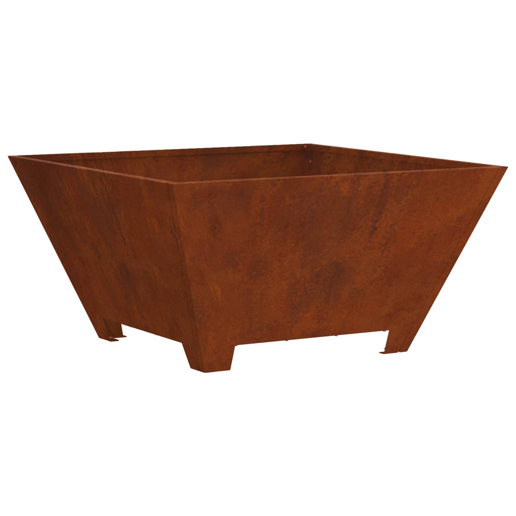 Feuerstelle Braun 80 x 80 x 40 cm Wetterfeststahl