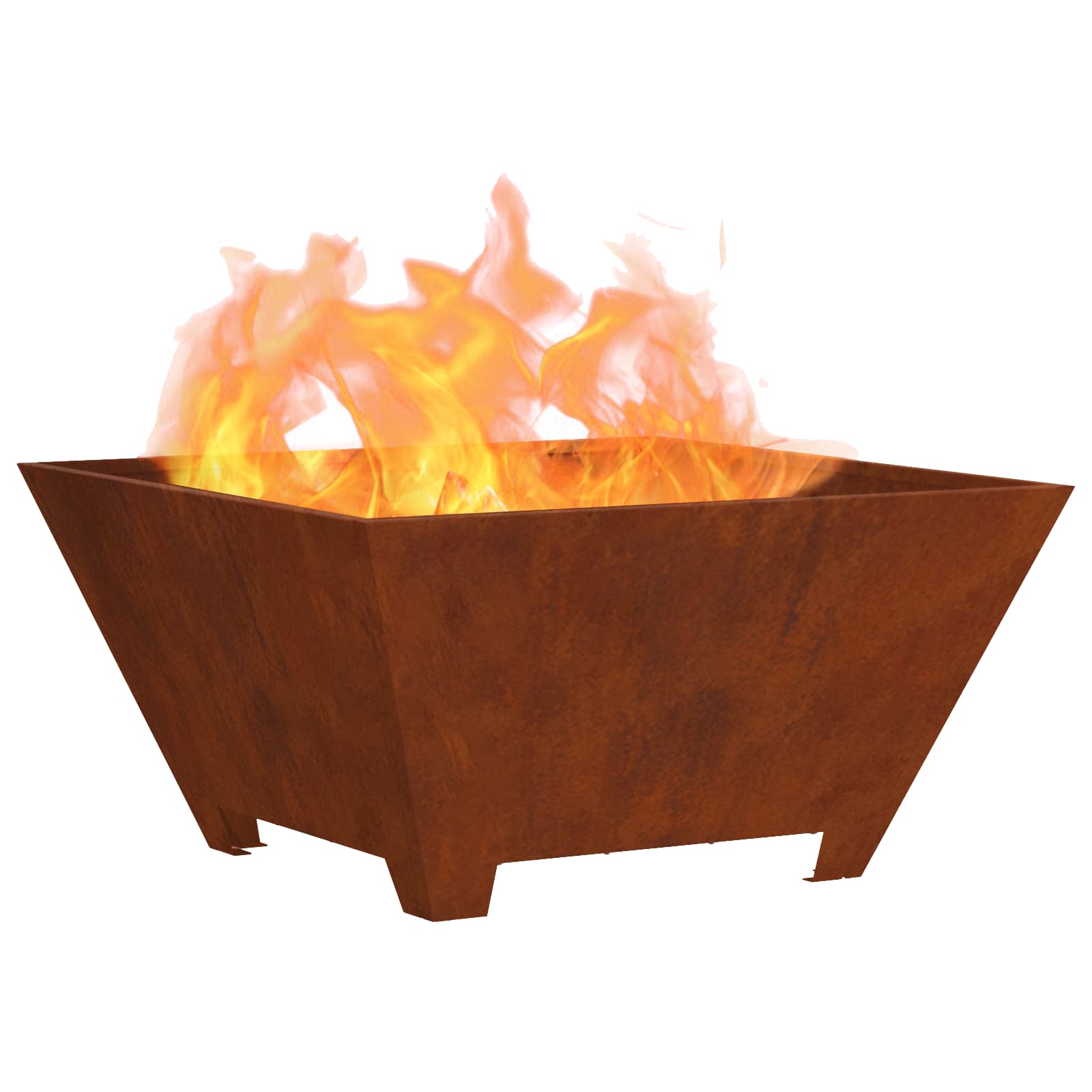 Feuerstelle Braun 80 x 80 x 40 cm Wetterfeststahl