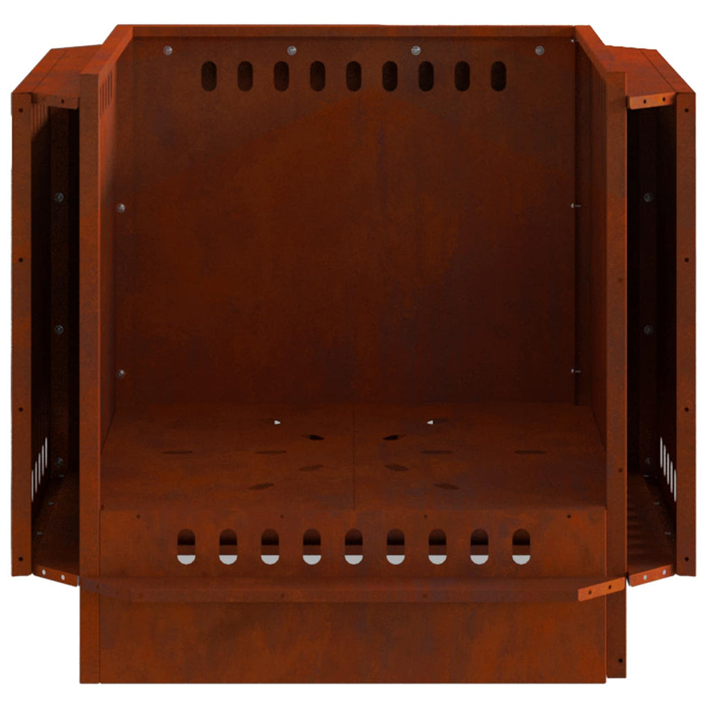 Rauchfreier Feuerkorb Braun 58 x 58 x 51 cm Wetterfeststahl