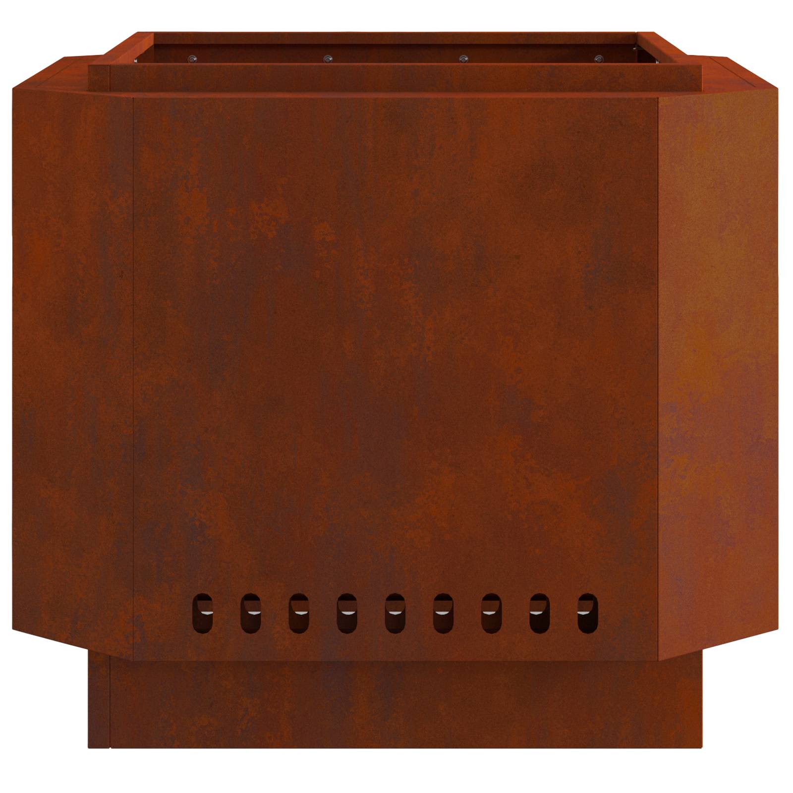 Rauchfreier Feuerkorb Braun 58 x 58 x 51 cm Wetterfeststahl