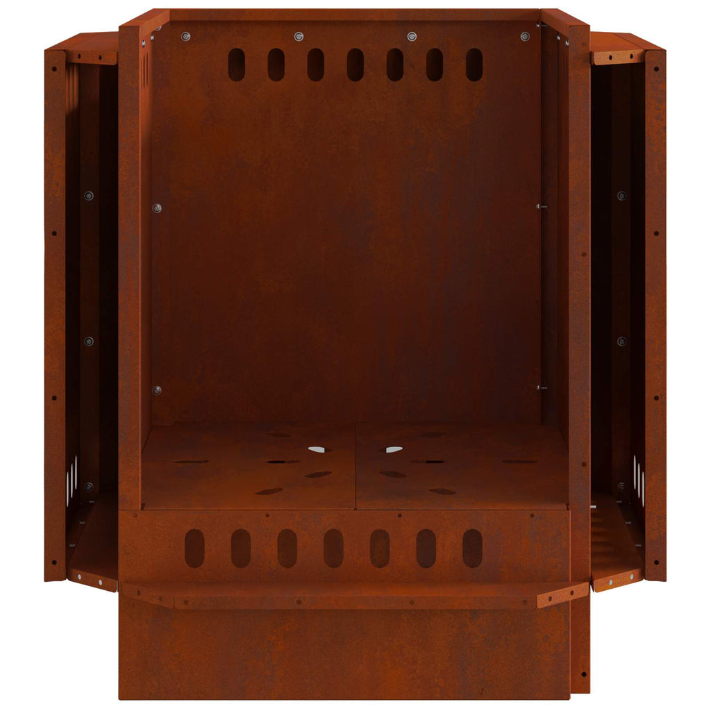 Rauchfreier Feuerkorb Rostig 48 x 48 x 51 cm Wetterfeststahl