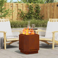 Rauchfreier Feuerkorb Rostig 48 x 48 x 51 cm Wetterfeststahl