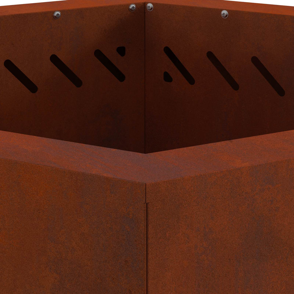 Rauchfreier Feuerkorb Braun 58 x 58 x 51 cm Wetterfeststahl