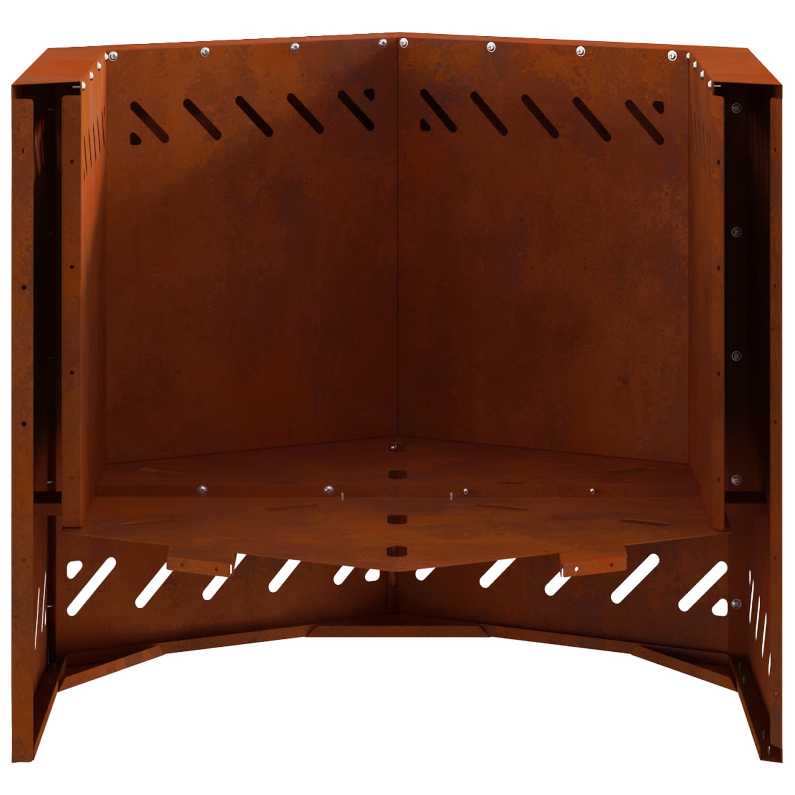 Rauchfreier Feuerkorb Braun 58 x 58 x 51 cm Wetterfeststahl