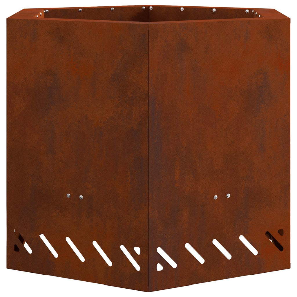 Rauchfreier Feuerkorb Braun 58 x 58 x 51 cm Wetterfeststahl