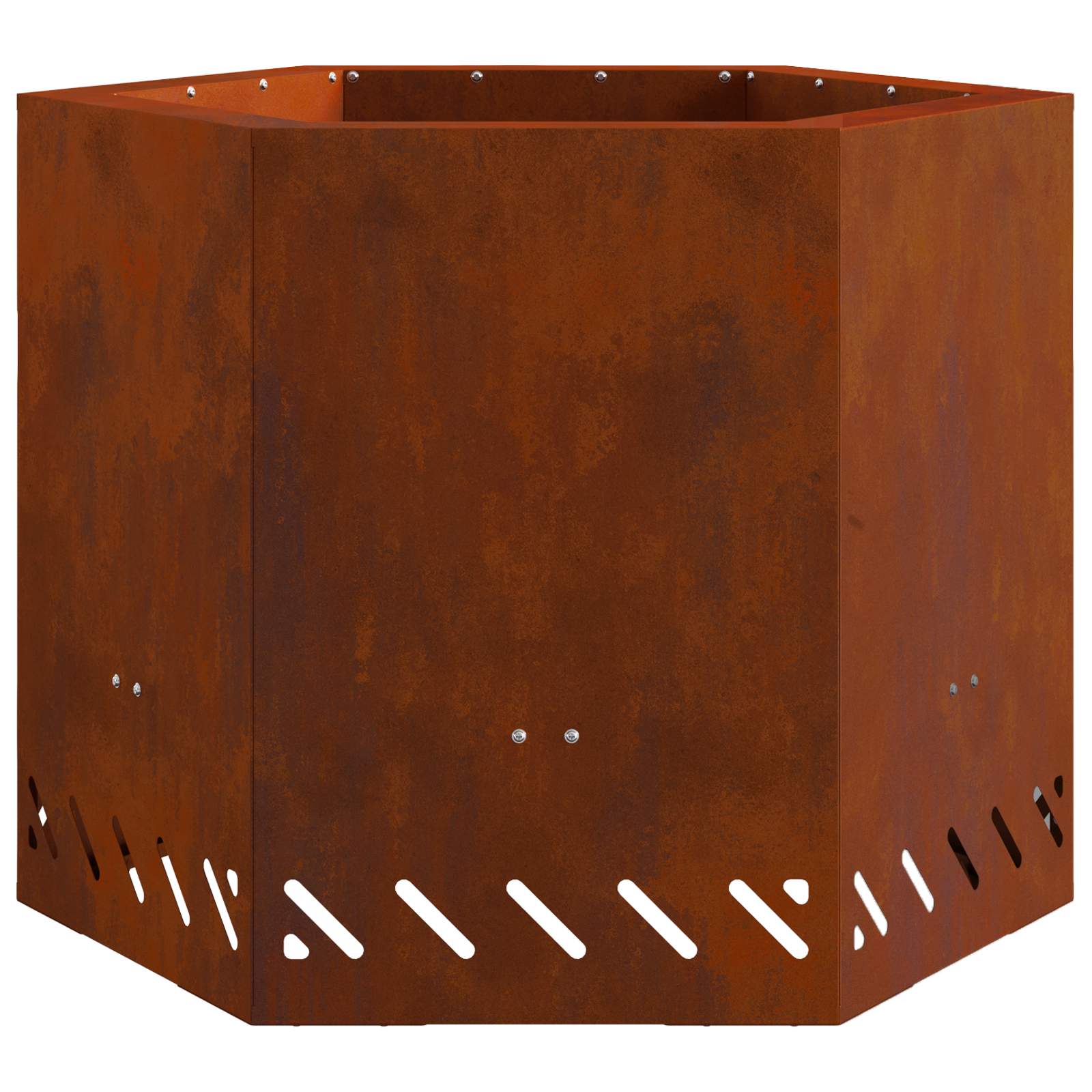 Rauchfreier Feuerkorb Braun 58 x 58 x 51 cm Wetterfeststahl