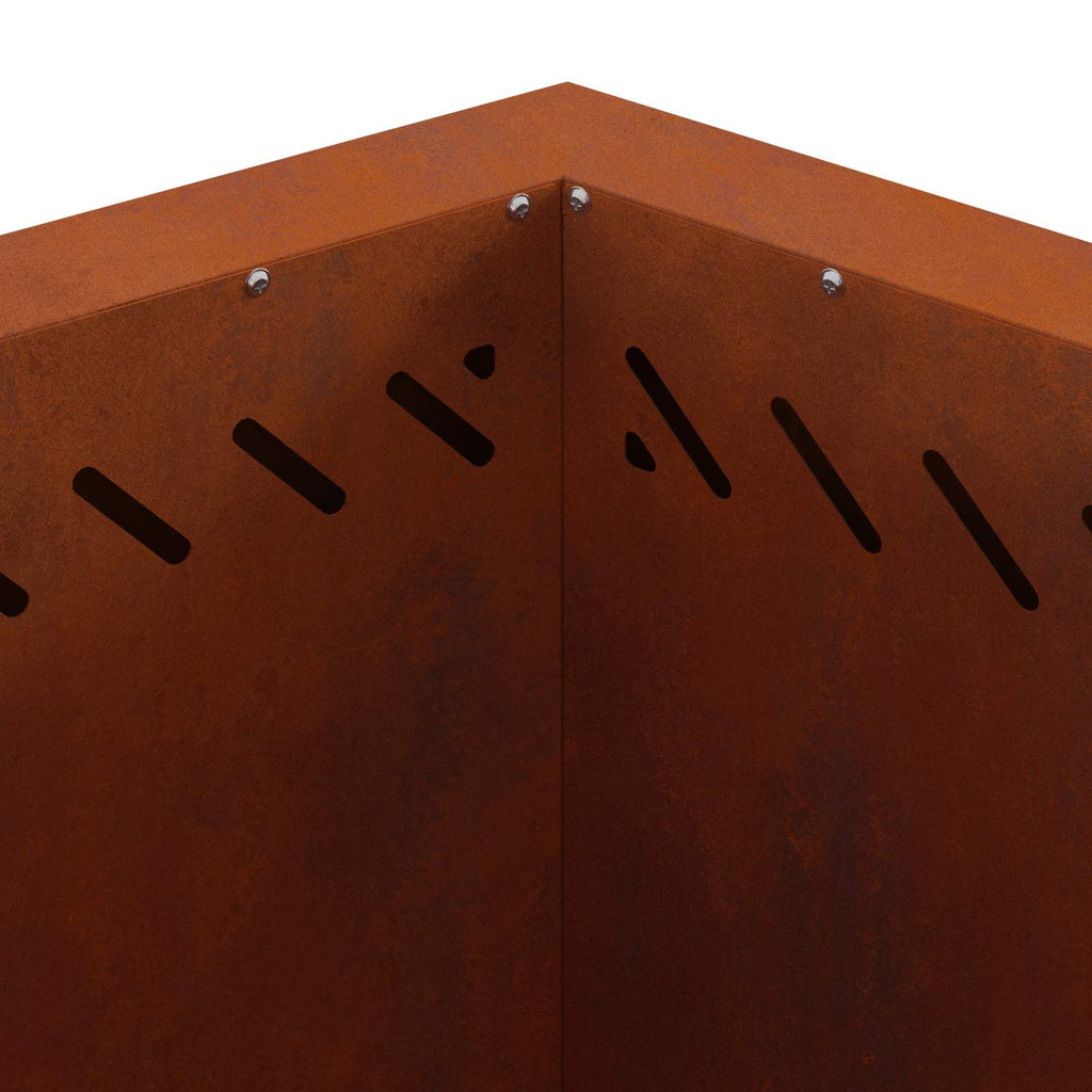 Rauchfreier Feuerkorb Braun 48 x 48 x 51 cm Wetterfeststahl