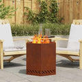 Rauchfreier Feuerkorb Braun 48 x 48 x 51 cm Wetterfeststahl