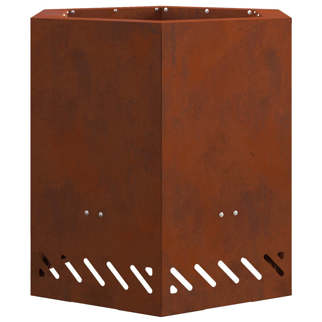 Rauchfreier Feuerkorb Braun 48 x 48 x 51 cm Wetterfeststahl