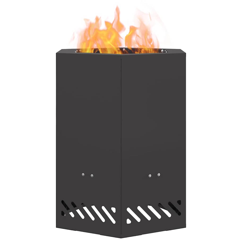 Rauchfreier Feuerkorb Schwarz 38 x 38 x 51 cm Stahl