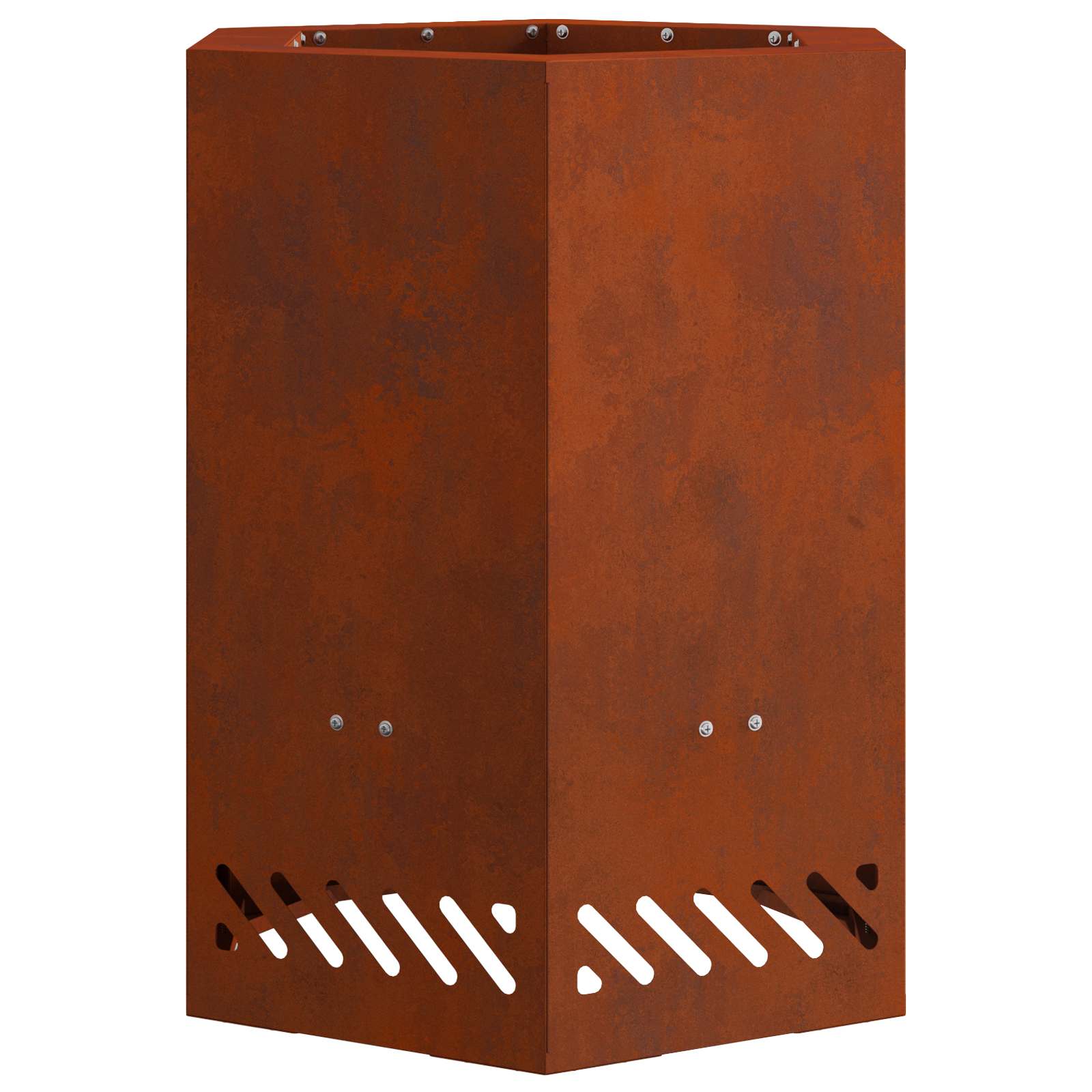 Rauchfreier Feuerkorb Braun 38 x 38 x 51 cm Wetterfeststahl