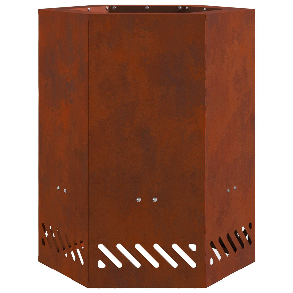 Rauchfreier Feuerkorb Braun 38 x 38 x 51 cm Wetterfeststahl