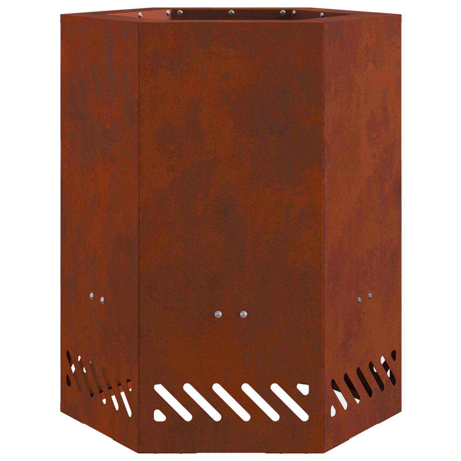 Rauchfreier Feuerkorb Braun 38 x 38 x 51 cm Wetterfeststahl