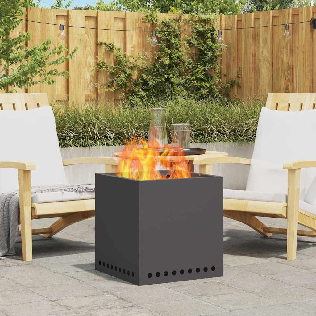 Rauchfreier Feuerkorb Schwarz 48 x 48 x 50 cm Stahl
