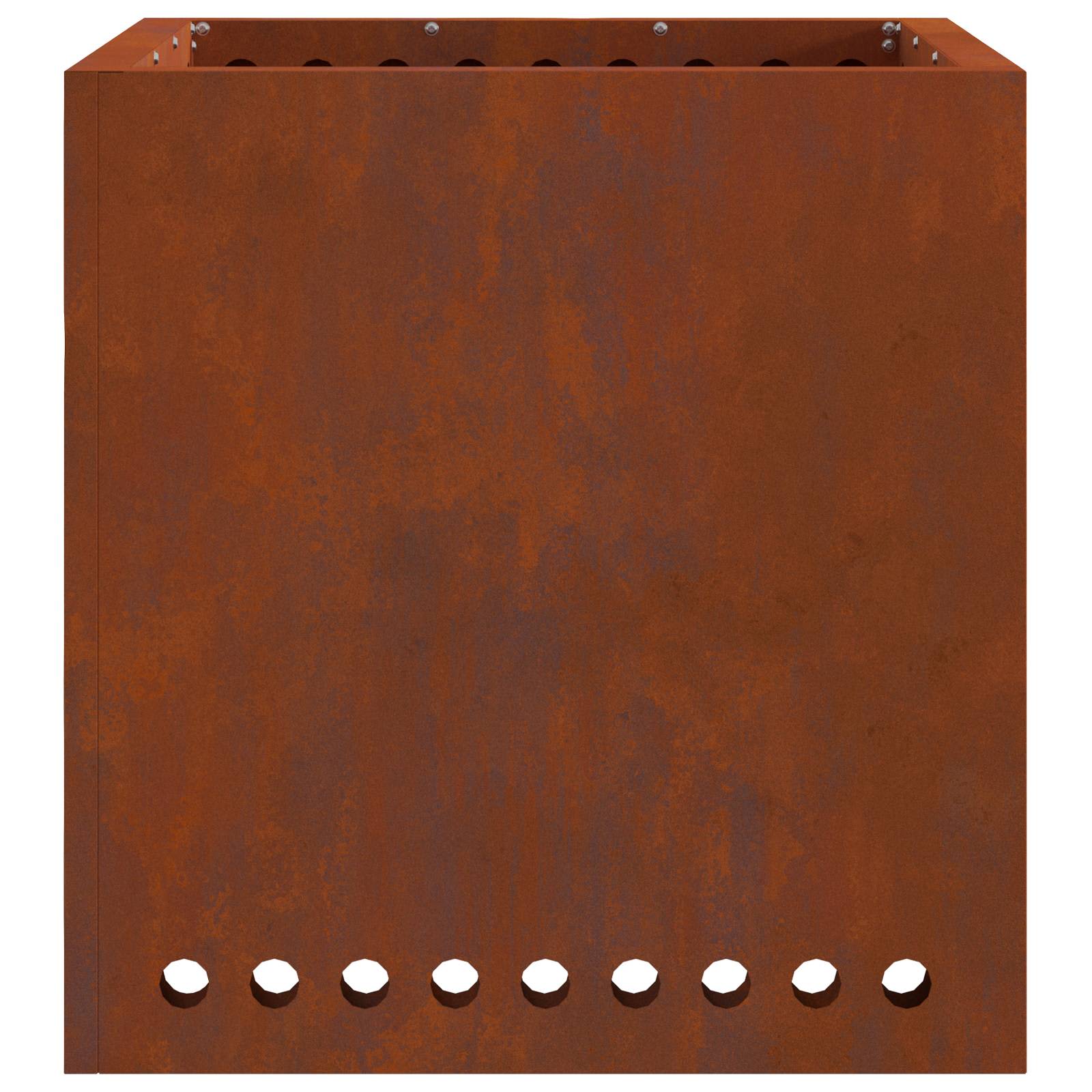 Rauchfreier Feuerkorb Braun 48 x 48 x 50 cm Wetterfeststahl