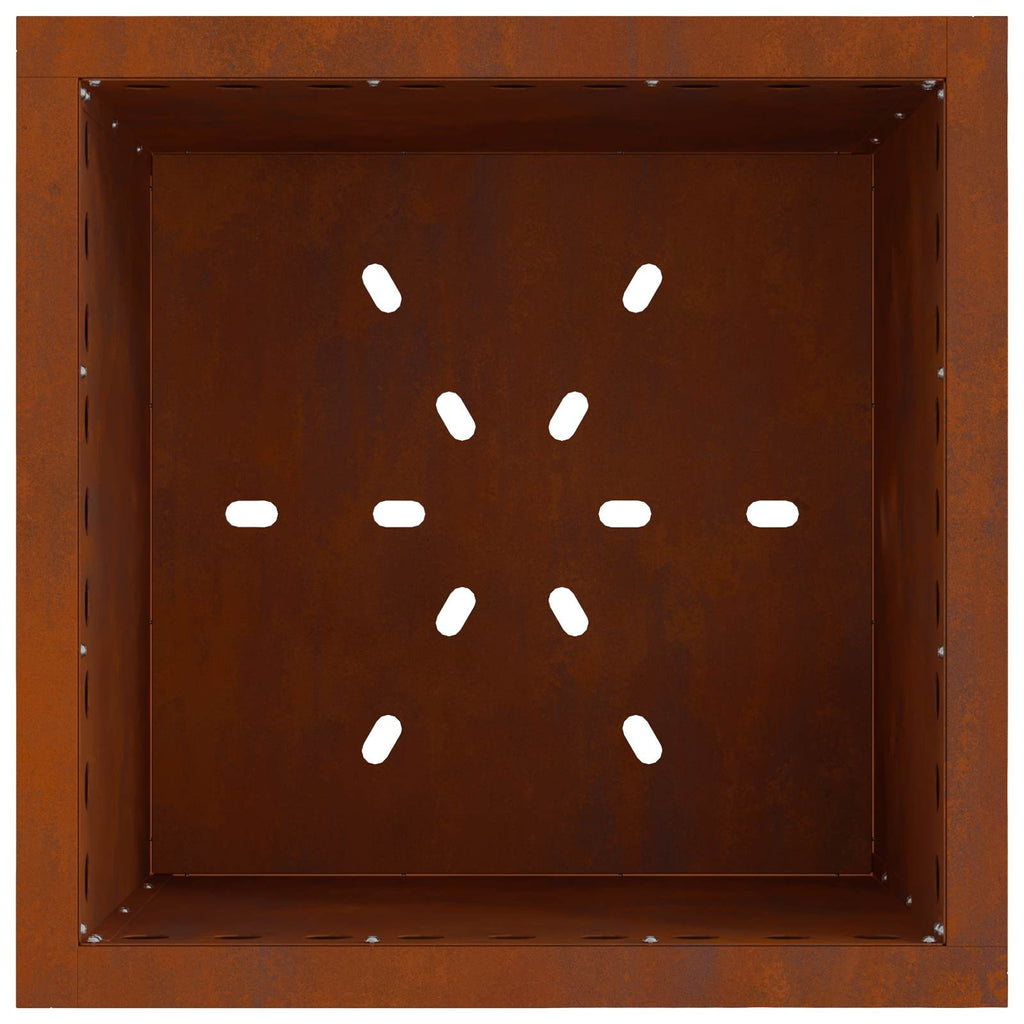 Rauchfreier Feuerkorb Braun 48 x 48 x 50 cm Wetterfeststahl