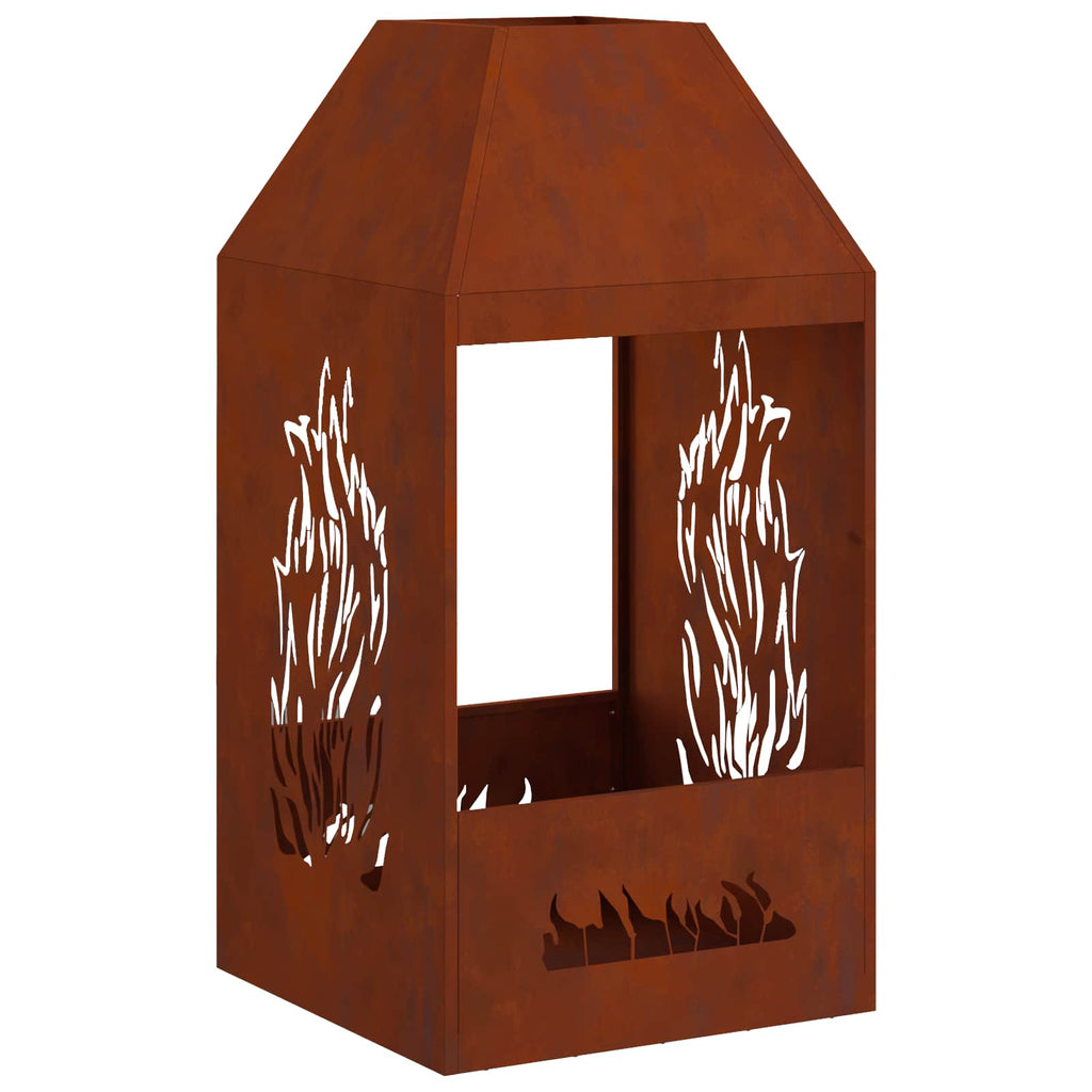 Feuerstelle Braun 50 x 50 x 100 cm Wetterstahl