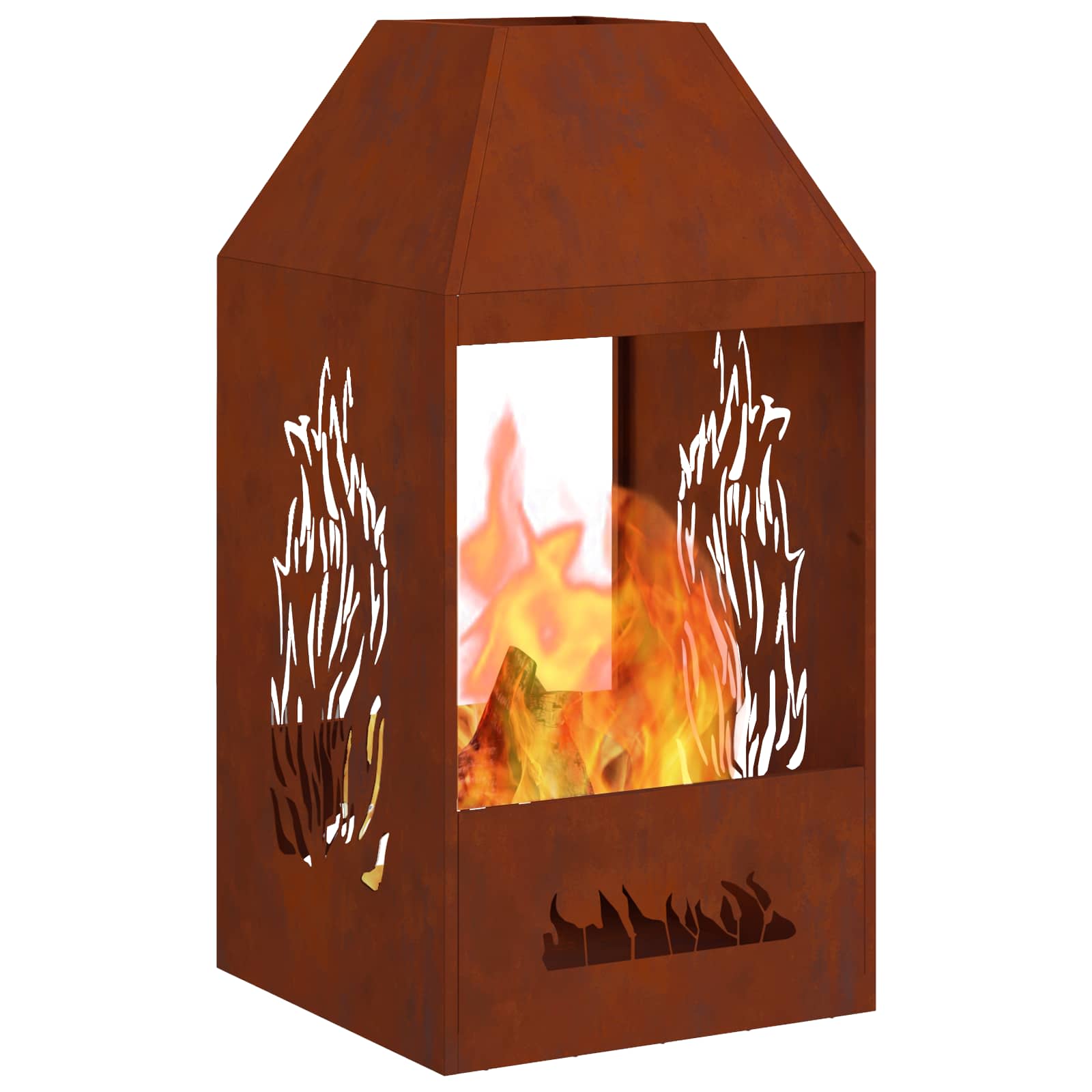 Feuerstelle Braun 50 x 50 x 100 cm Wetterstahl