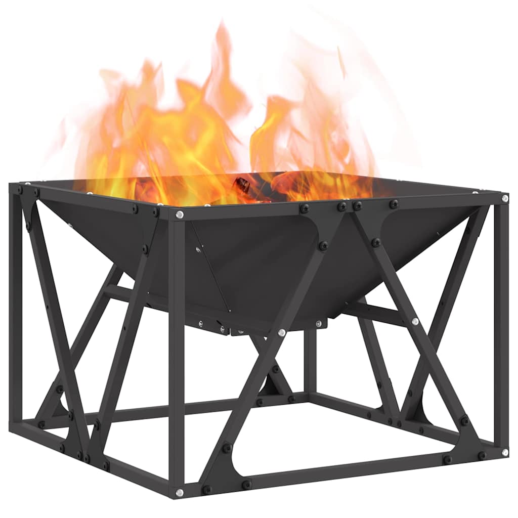 Feuerstelle Schwarz 50 x 50 x 35 cm Stahl